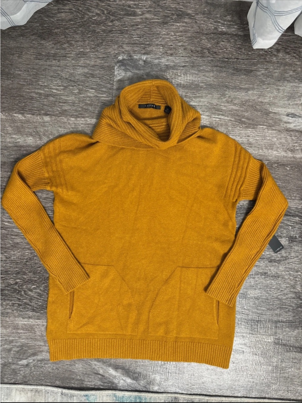 Women’s Mustard Cowl Neck Sweater - Cyrus